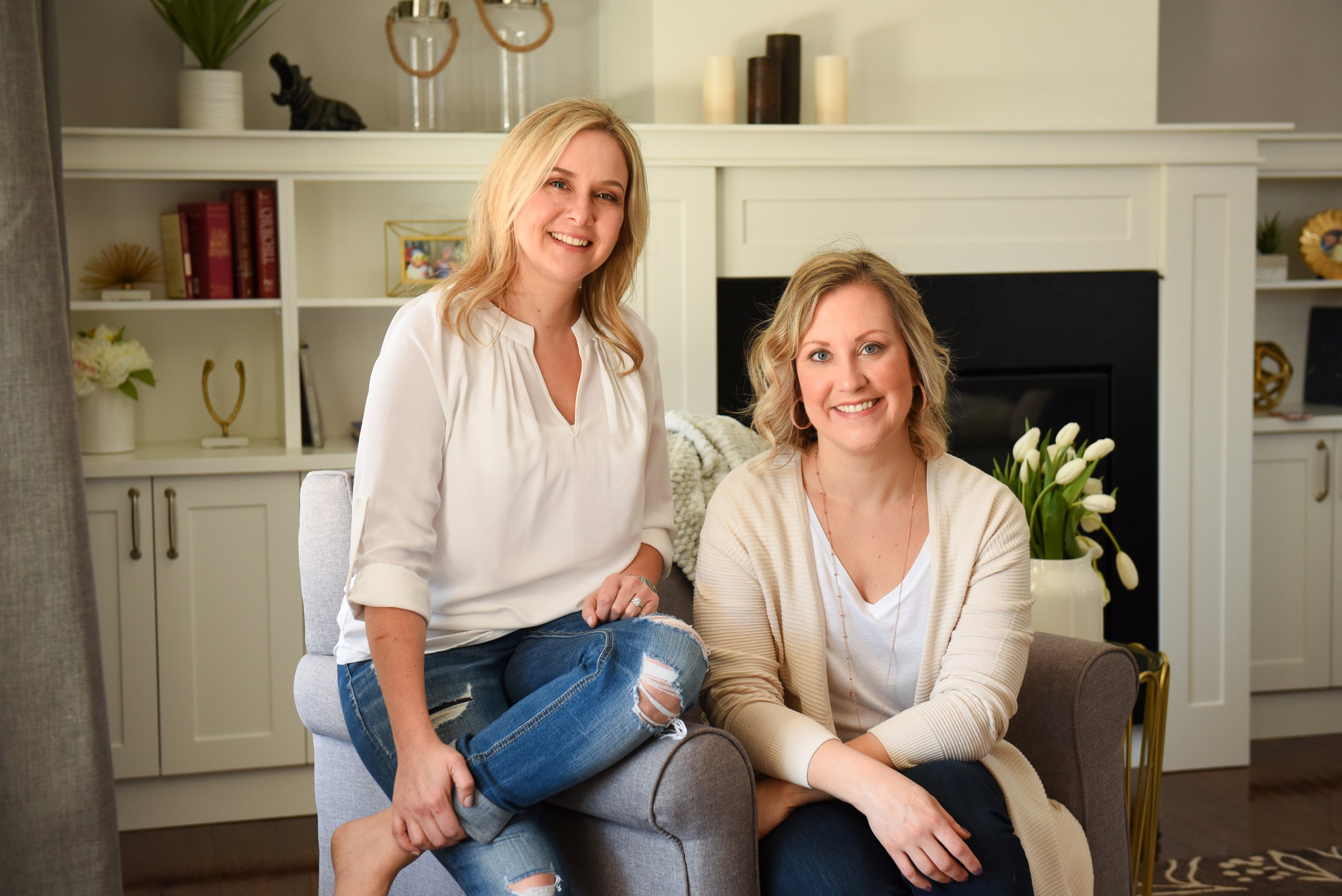 Two professional women collaborating in a cozy, modern Toronto workspace